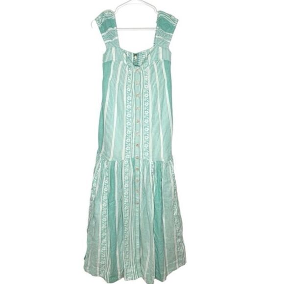 FREE PEOPLE Mabel Maxi Dress in Teal Undyed Combo Size Small / NWOT - Picture 5 of 10